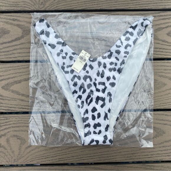 NWT aerie high cut cheekiest bikini bottom medium spotted animal print - Picture 1 of 4